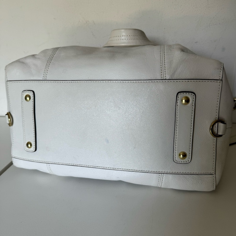 Coach Off White Leather Hobo Shoulder Bag Madison Sabrina Convertible Satchel - Picture 10 of 16